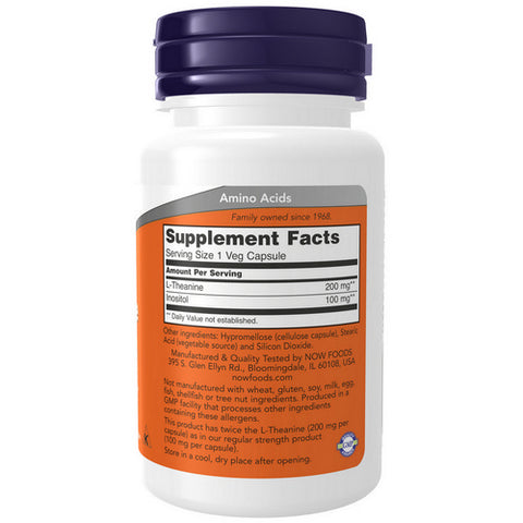 Now Foods, L-Theanine, 200 mg, 60 Vcaps