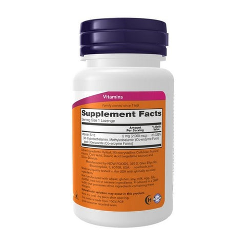 Now Foods, B-12, 2000 mcg, 100 Lozenges