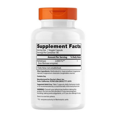 Doctors Best, Nattokinase, 2000 FU, 90 Veggie Caps