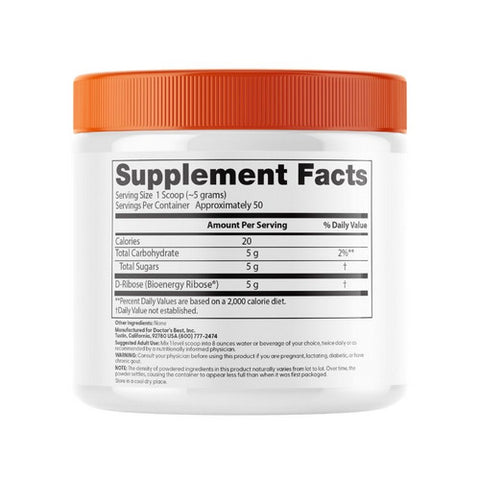 Doctors Best, D-Ribose with Ribose, 250 Grams