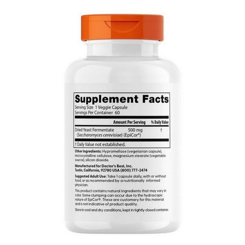 Doctors Best, Immune Support Postbiotic Epicor, 500 Mg, 60 Veggie Caps