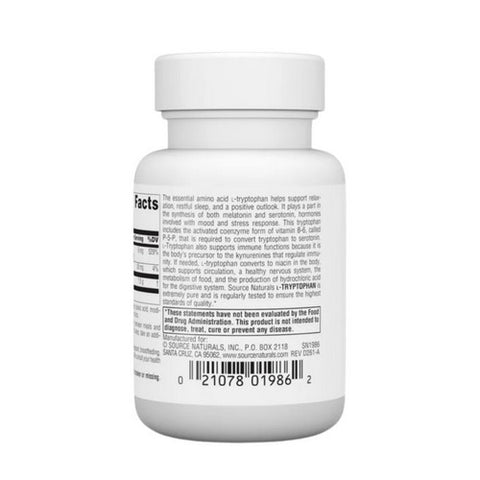 Source Naturals, L-Tryptophan, 500 mg, 30 Tabs