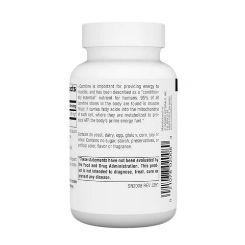 Source Naturals, L-Carnitine, 250 MG, Fumerate 60 Caps