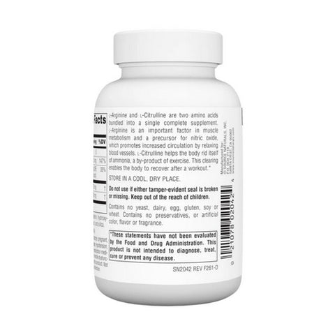 Source Naturals, L-Arginine L-Citrulline Complex, 60 Tabs