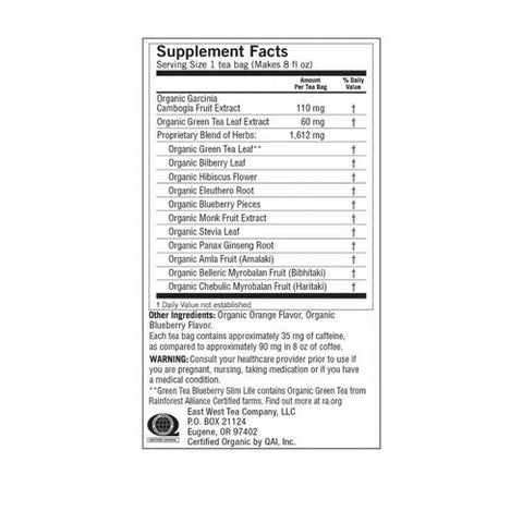 Yogi, Green Tea Blueberry Slim Life, 16 Bags