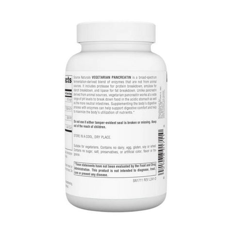 Source Naturals, Vegetarian Pancreatin, 475 mg, 120 Caps