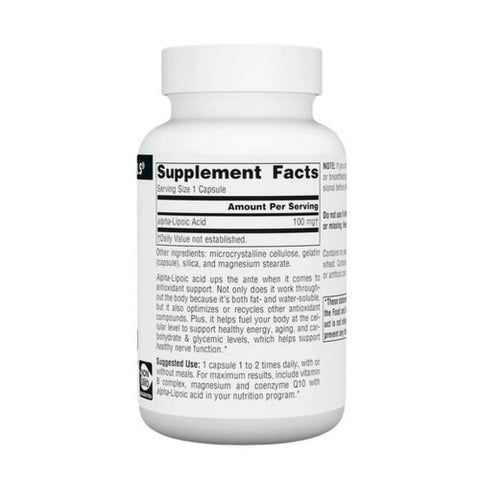 Source Naturals, Alpha Lipoic Acid, 100 mg, 60 Capsules