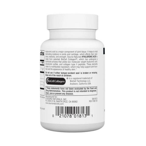 Source Naturals, Hyaluronic Acid, 100 mg, 30 Tabs