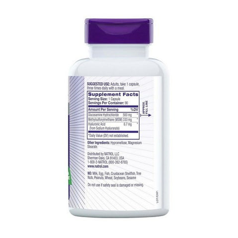 Natrol, Hyaluronic Acid, Vegetarian W/msm & Glucosamine 90 Caps
