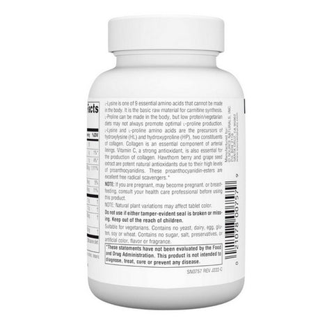 Source Naturals, L-Proline/L-Lysine, 275 mg, 60 Tabs