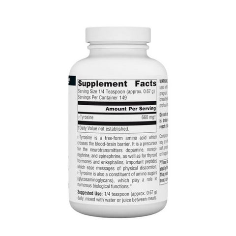 Source Naturals, L-Tyrosine, Powder 100 gm 3.53 Oz