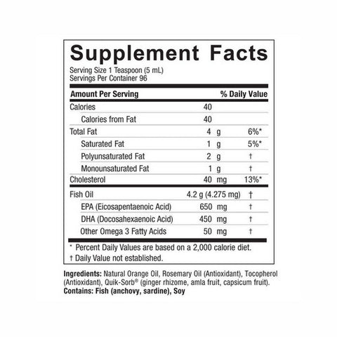 Nature's Answer, Liquid Omega 3, Natural Orange Flavor, 16 Oz