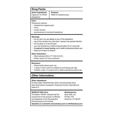 Sinol, Sinol M Headache Nasal Spray, 15 Ml