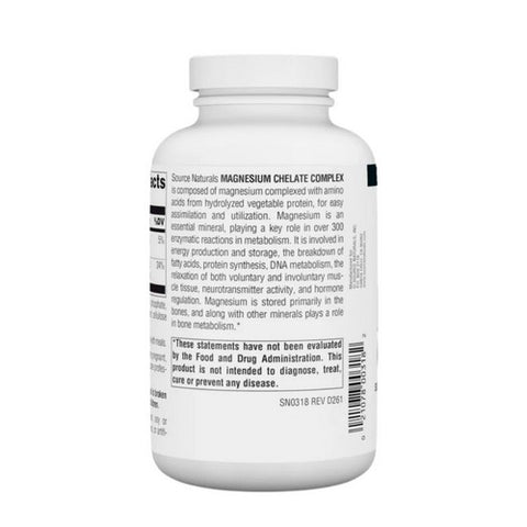 Source Naturals, Magnesium chelate, 100 mg, 250 Tabs