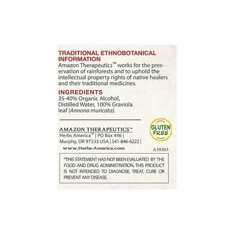 Amazon Therapeutic Laboratories, Graviola Tincture, Certified Organic 2 Fl Oz