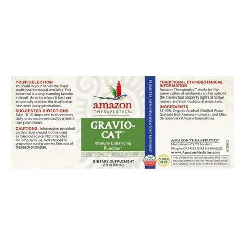 Amazon Therapeutic Laboratories, Gravio-cat (graviola & Cats Claw), Certified Organic 2 Fl Oz