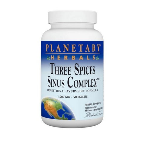 Planetary Herbals, Three Spices Sinus Support, 90 Tabs