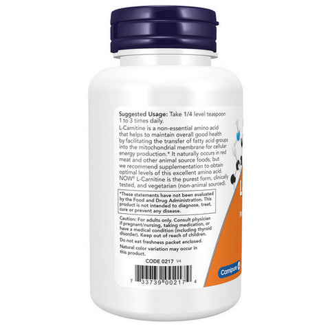 Now Foods, L-Carnitine, Pure Powder 3 Oz