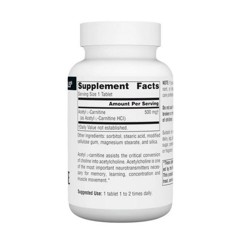 Source Naturals, Acetyl L-Carnitine, 500 mg, 60 Tabs
