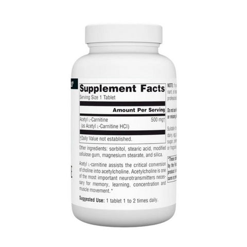 Source Naturals, Acetyl L-Carnitine, 500 mg, 120 Tabs
