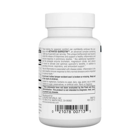 Source Naturals, Activated Quercetin, 50 Tabs