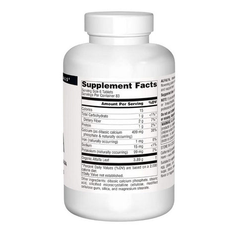 Source Naturals, Alfalfa, 648 Mg, 500 Tabs