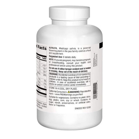 Source Naturals, Alfalfa, 648 Mg, 500 Tabs