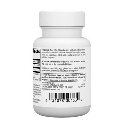 Source Naturals, Alpha-Lipoic Acid, 100 MG, 30 Tabs