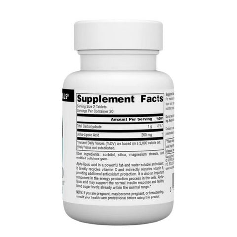 Source Naturals, Alpha-Lipoic Acid, 100 MG, 60 Tabs