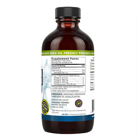 Amazing Herbs, Premium Black Seed Oil, 8 Oz