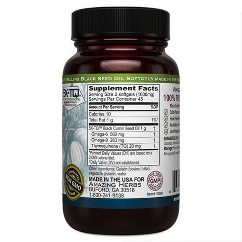 Amazing Herbs, Black Seed, 90 Sftgl