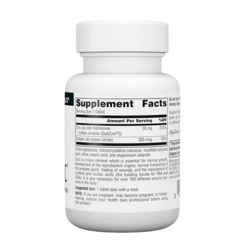 Source Naturals, OptiZinc, 30 Mg, 60 Tabs