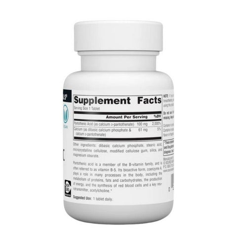 Source Naturals, Pantothenic Acid, 100 mg, 100 Tabs