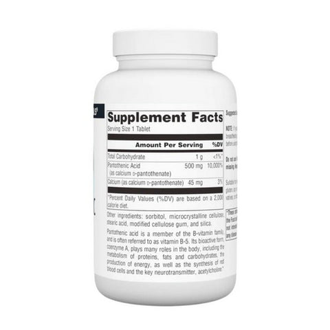 Source Naturals, Pantothenic Acid, 500 mg, 100 Tabs