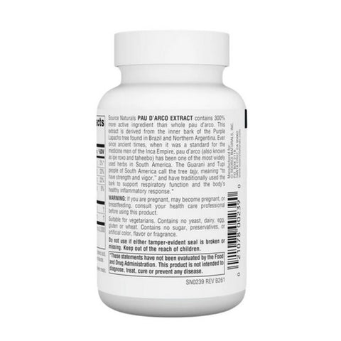 Source Naturals, Pau D'Arco Extract, 500 mg, 100 Tabs