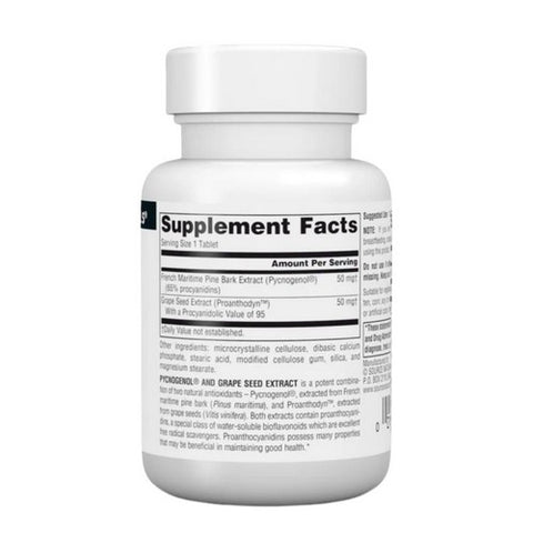 Source Naturals, Pycnogenol and Grape Seed Extract, 100 30 Tabs