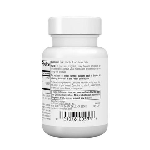 Source Naturals, Pycnogenol and Grape Seed Extract, 100 60 Tabs