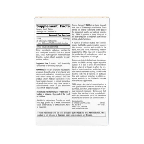 Source Naturals, SAMe, 200 mg, 60 Tabs