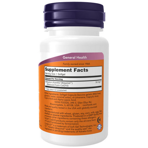 Now Foods, Ubiquinol CoQH-CF, 60 Gels
