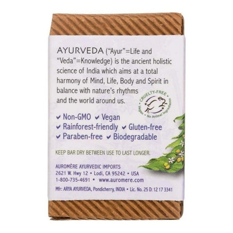 Auromere, Bar Soap Ayurvedic-Himalayan Rose, Lavender-Neem, 2.75 oz