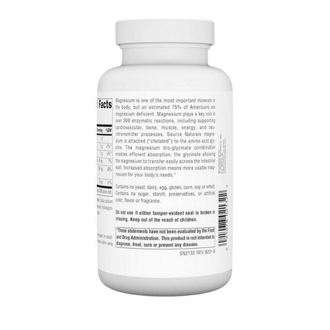 Source Naturals, Magnesium Bis-Glycinate, 120 tabs