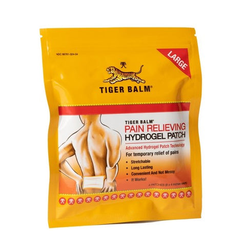 Tiger Balm, Pain Relieving Patch Large 8 x 4 Inch, 8x4 inch Large Size, 4 Count