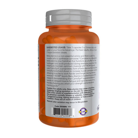 Now Foods, Beta Alanine, 750 mg, 120 Caps