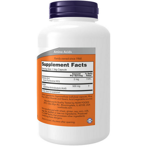 Now Foods, Gaba, 500 mg, 200 Caps