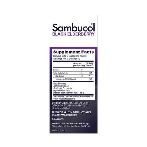 Sambucol, Black Elderberry Immune System Support, 4 oz
