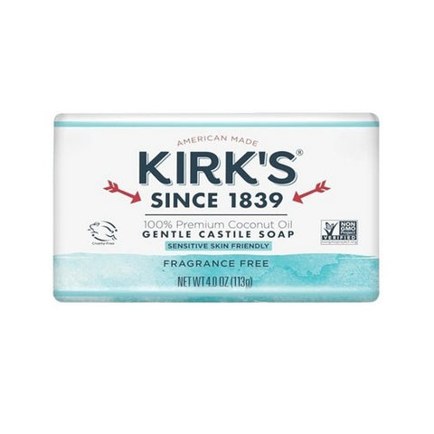Kirk's Natural Products, Castile Bar Soap Fragrance Free, 4 Oz