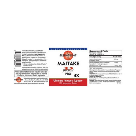 Maitake Mushroom Wisdom, Grifron Pro Maitake D Fraction, 120 vegiTabs