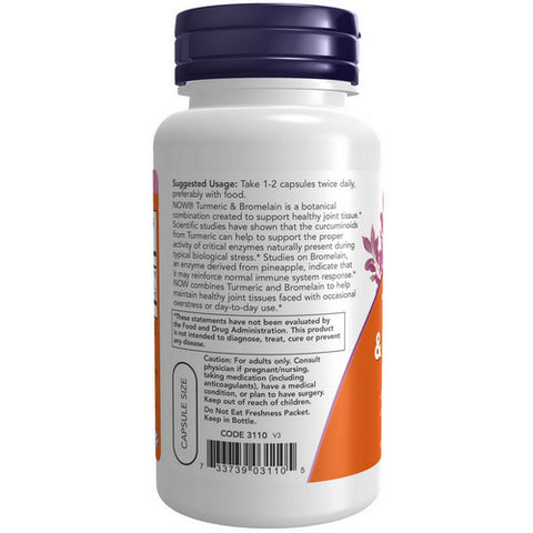 Now Foods, Tumeric & Bromelain, 90 Vcaps