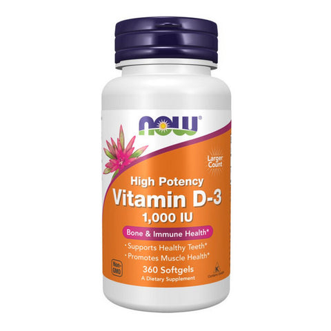 Now Foods, Vitamin D-3, 1,000 IU, 360 Softgels