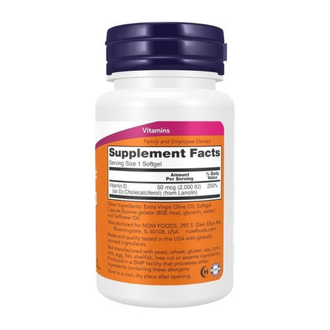 Now Foods, Vitamin D-3, 2000 IU, 240 Softgels